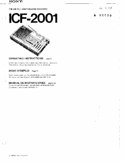 SONY ICF-2001 I need the user manual .Thanks